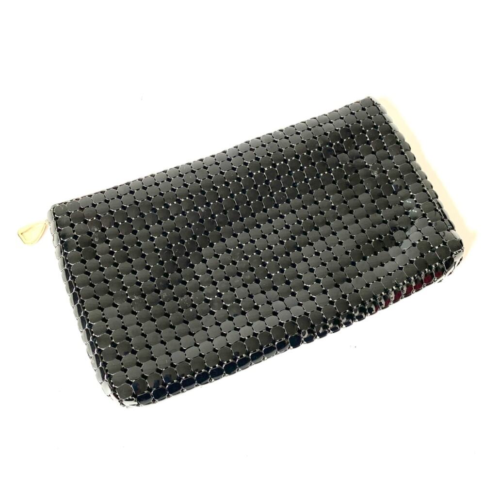 Whiting &  Davis Vintage Black Mesh Clutch Purse